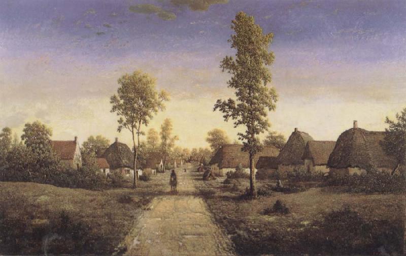Pierre etienne theodore rousseau The Village of Becquigny Sweden oil painting art